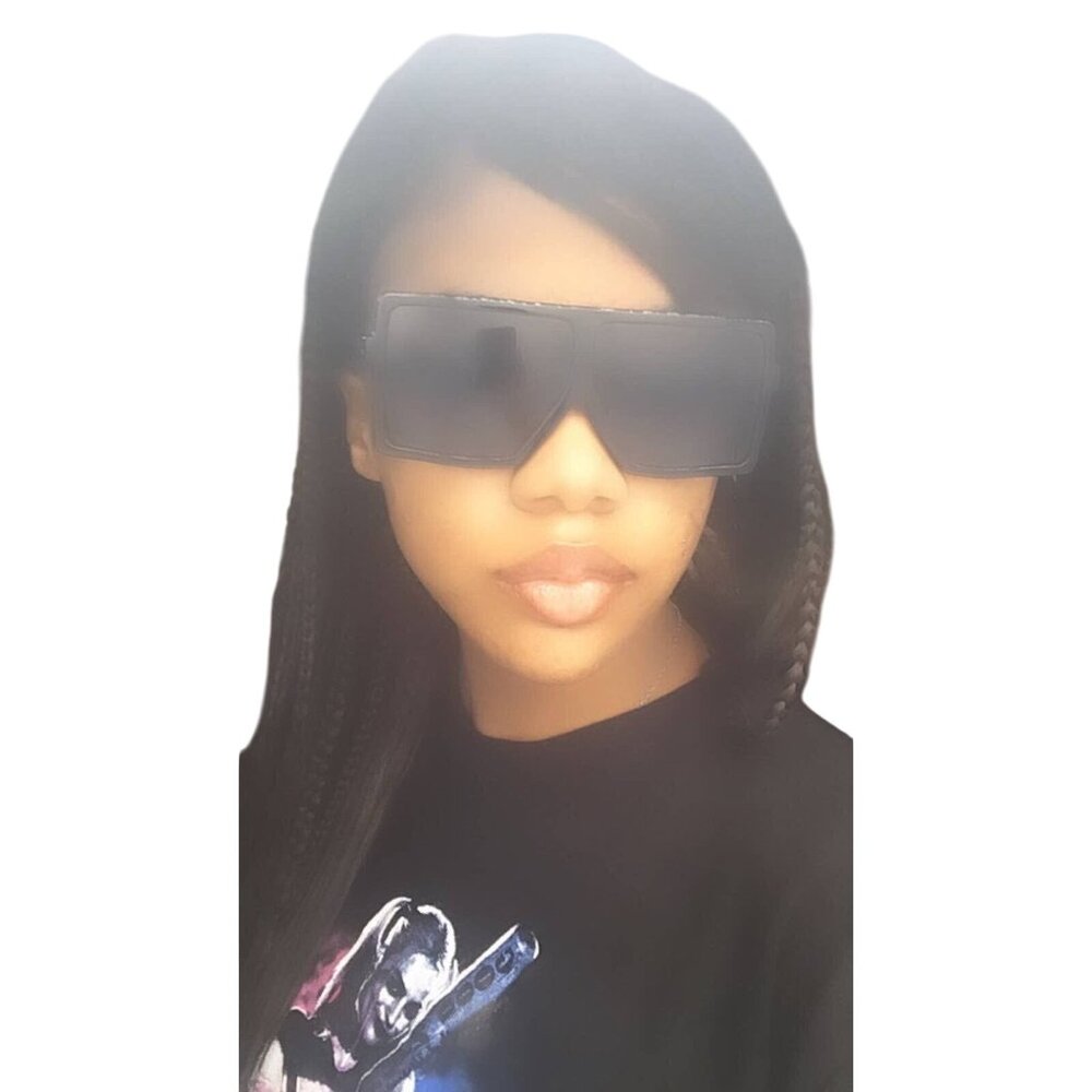 Oversized‎ Square Fashion Sunglasses Womens Black Frames UV Protection